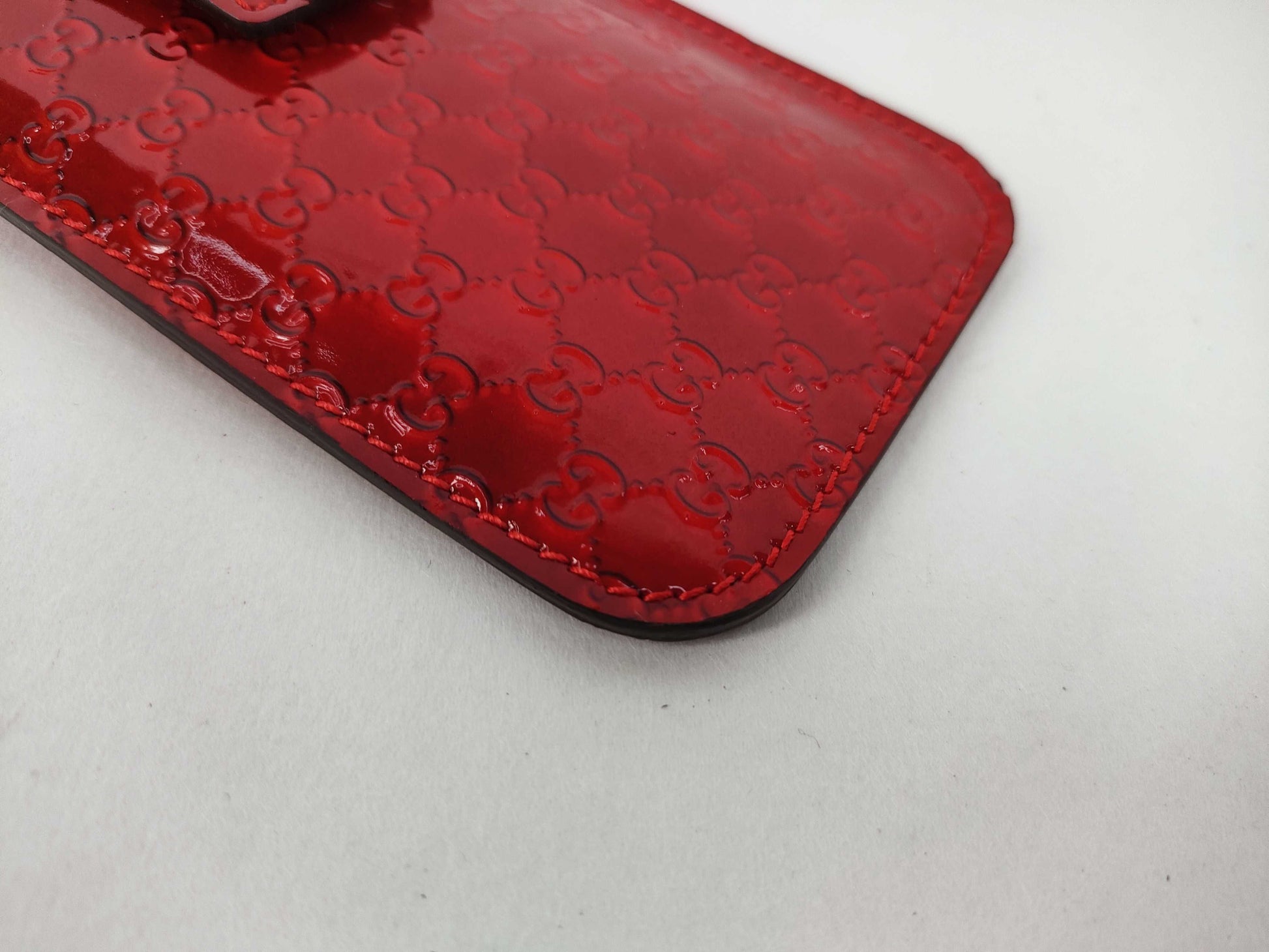 GUCCI Guccissima Card Case Guccissima Red Other Accessories