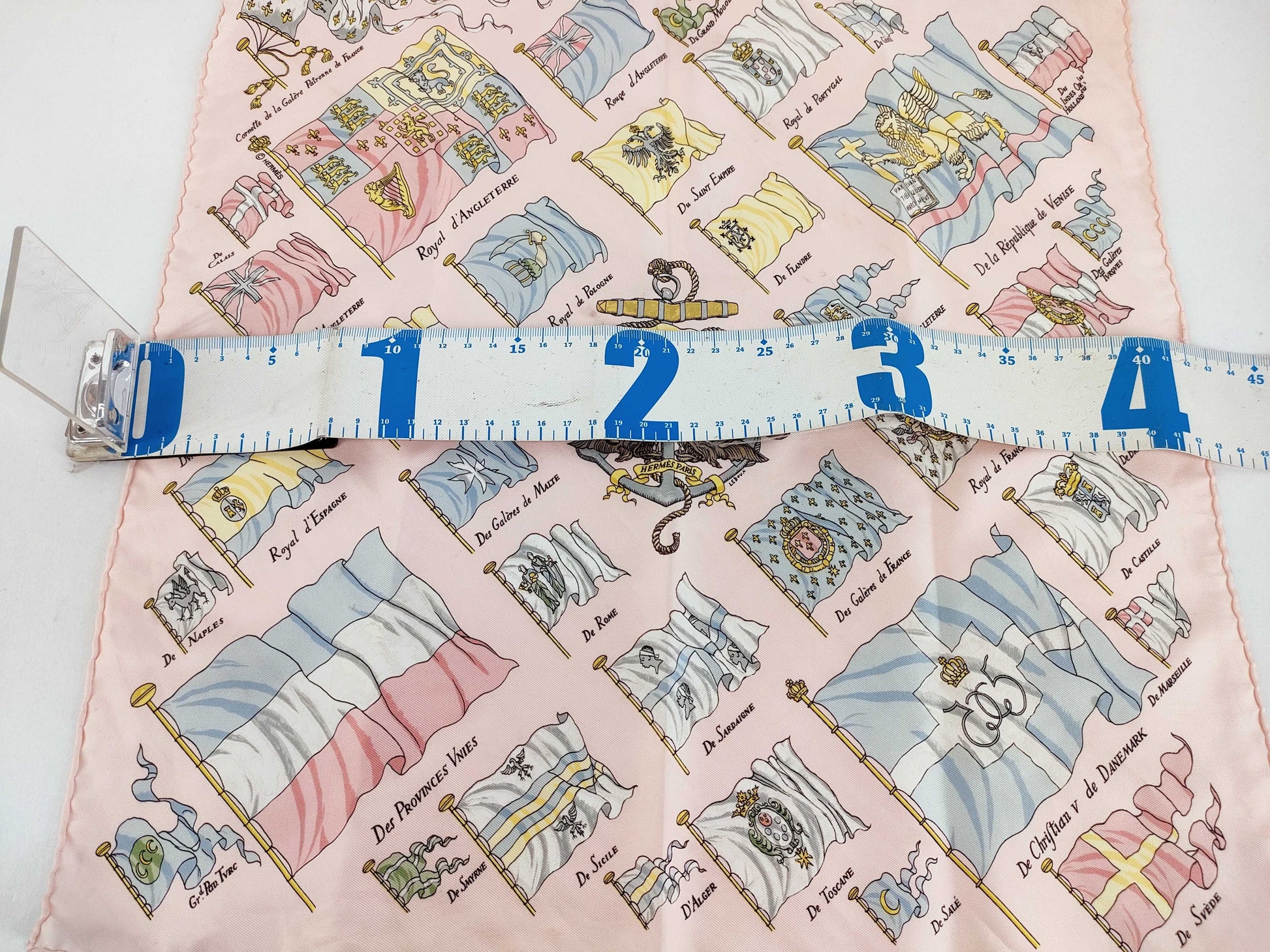 HERMES Carre Carre 45 Flag Pattern Pink Other Accessories