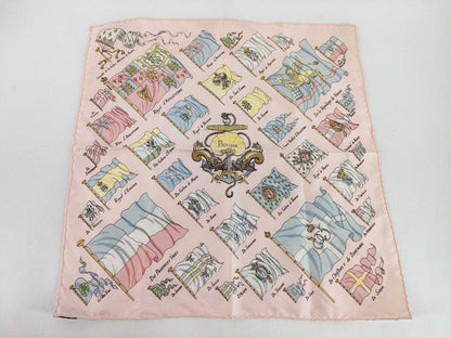 HERMES Carre Carre 45 Flag Pattern Pink Other Accessories