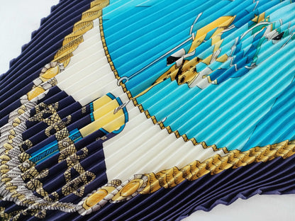 HERMES Carre Scarf Tiger Print Blue Other Accessories