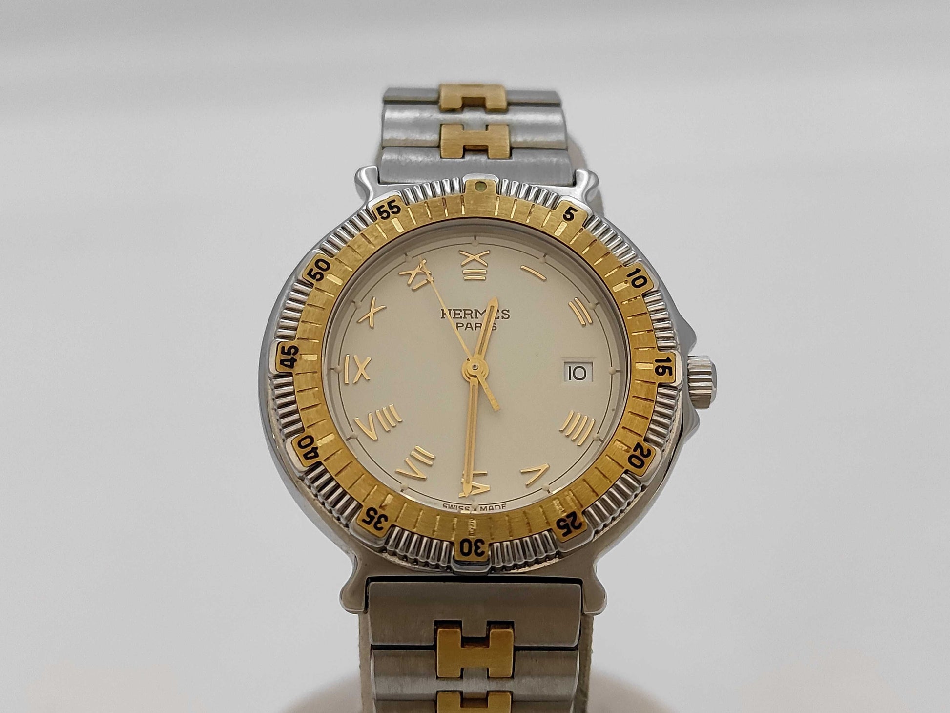 HERMES Captain Nemo 328632 Quartz Ivory Dial Women's Watch 