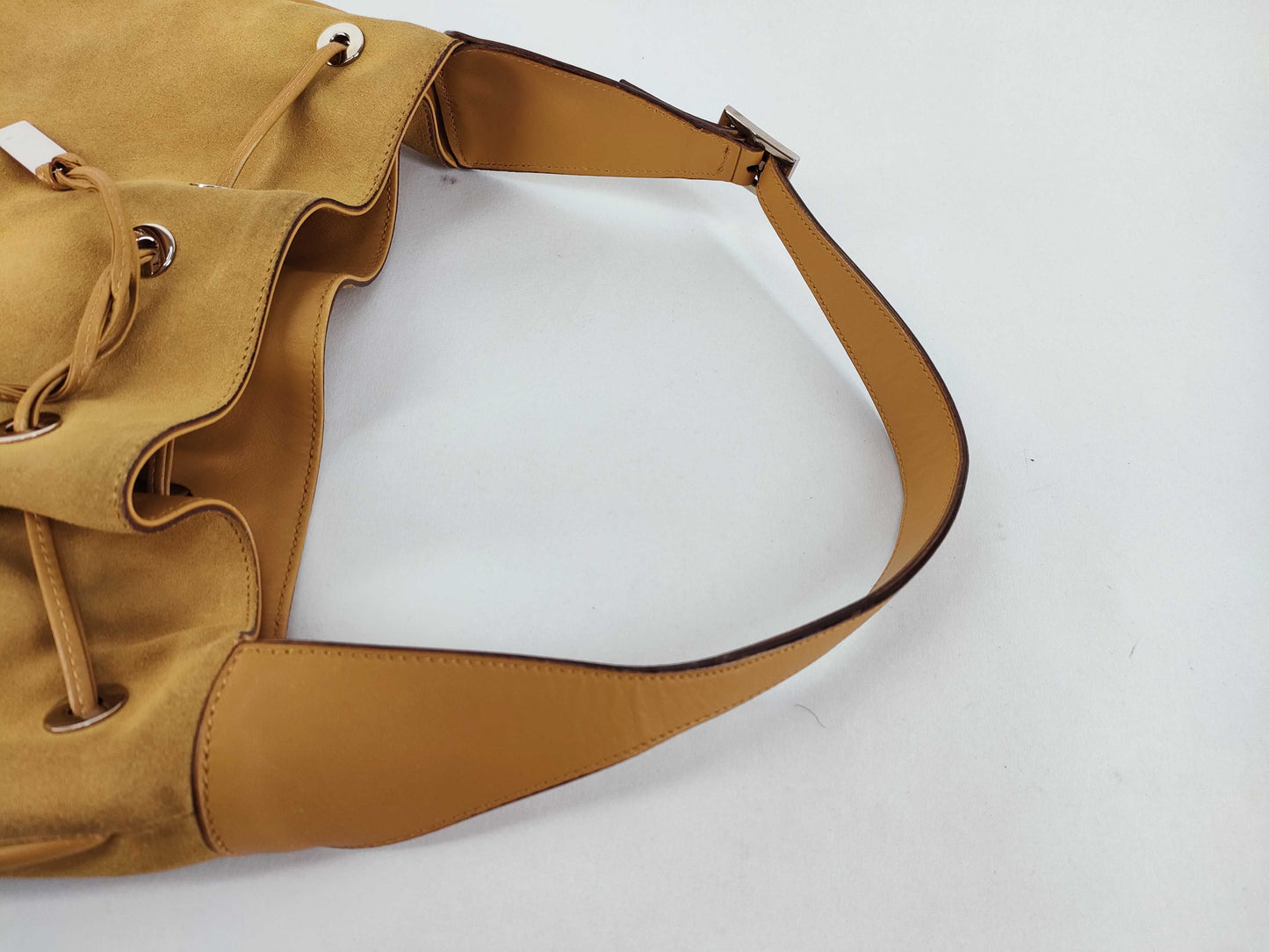 GUCCI Drawstring Handbag Suede Shoulder Bag