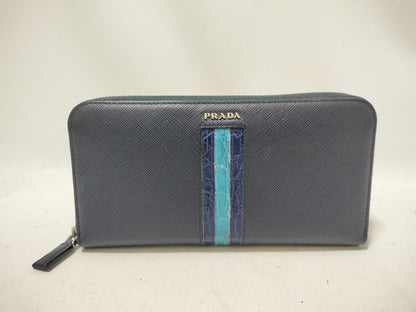 PRADA Prada Saffiano Wallet Light Blue Wallet