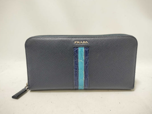 PRADA Prada Saffiano Wallet Light Blue Wallet