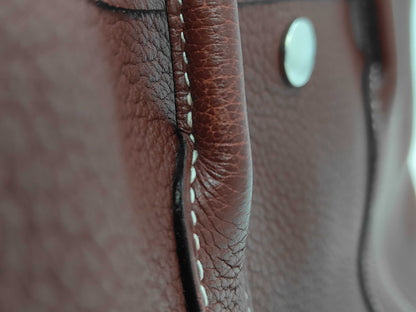 HERMES Garden Party TPM Wine Red P Negonda Handbag