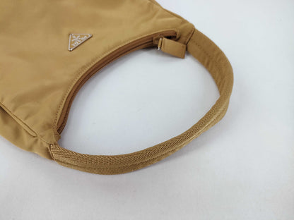PRADA Nylon Prada One-Shoulder Bag Beige Pouch