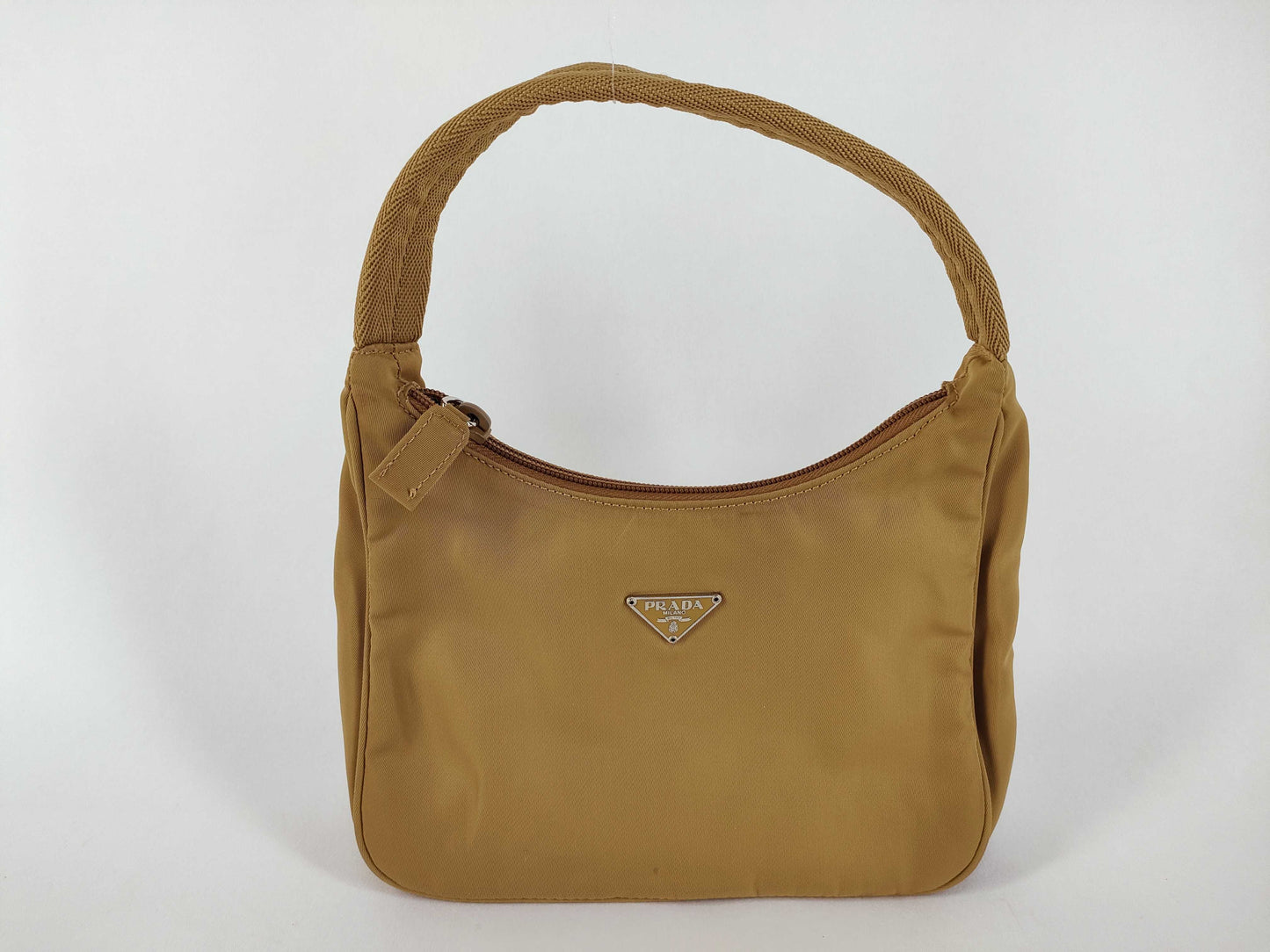 PRADA Nylon Prada One-Shoulder Bag Beige Pouch