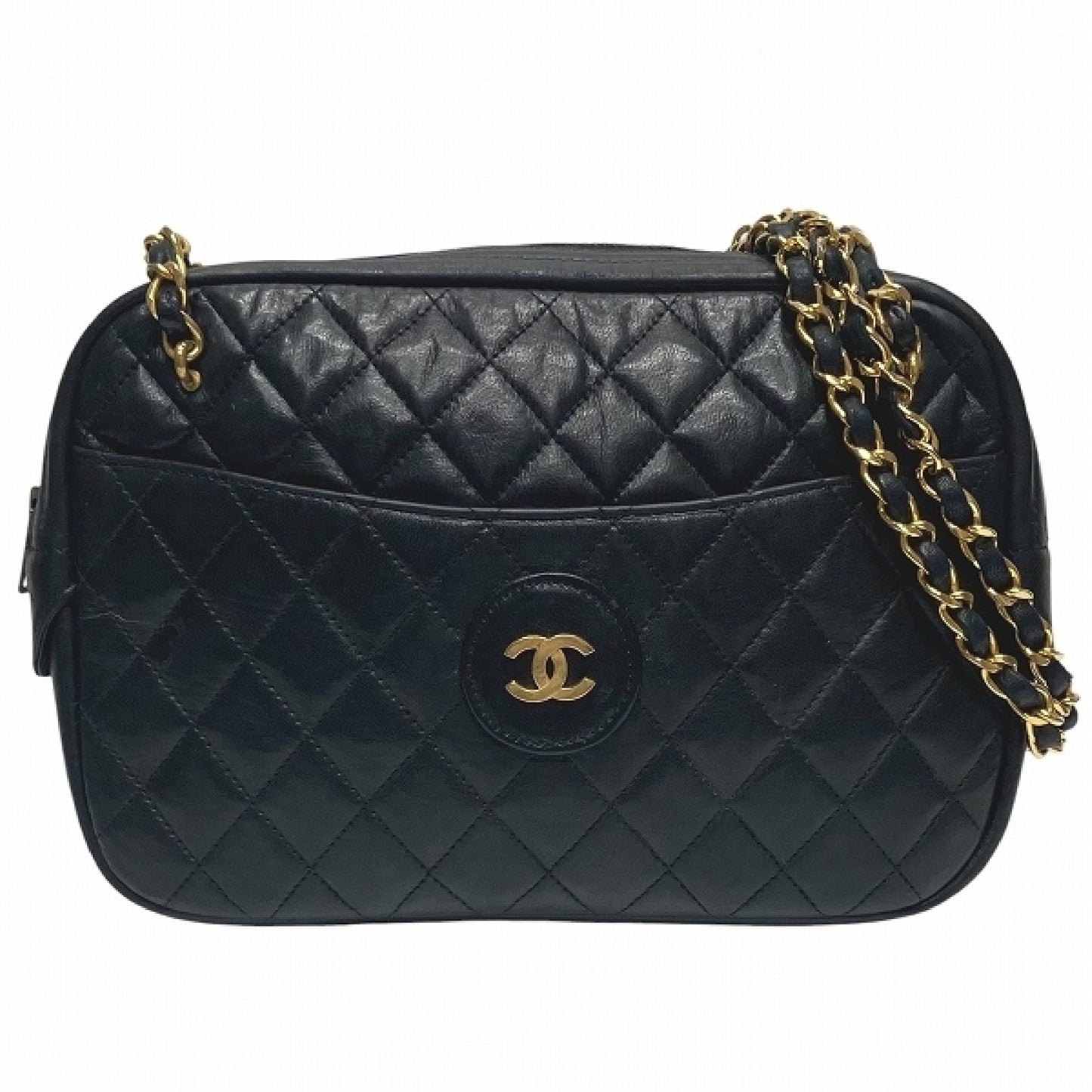 CHANEL Matelasse Lambskin Coco Mark Chain Shoulder Bag