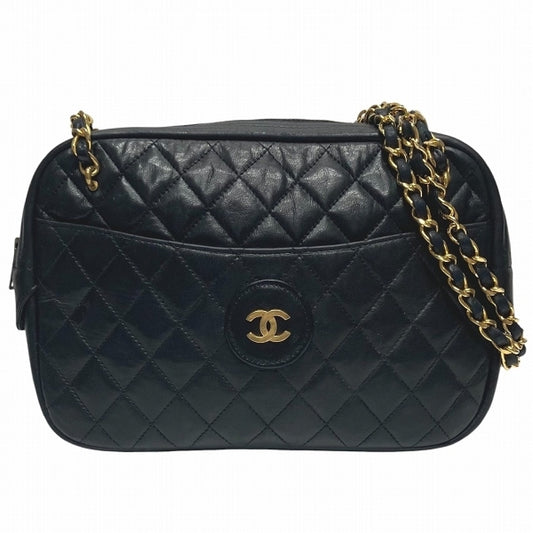 CHANEL Matelasse Lambskin Coco Mark Chain Shoulder Bag