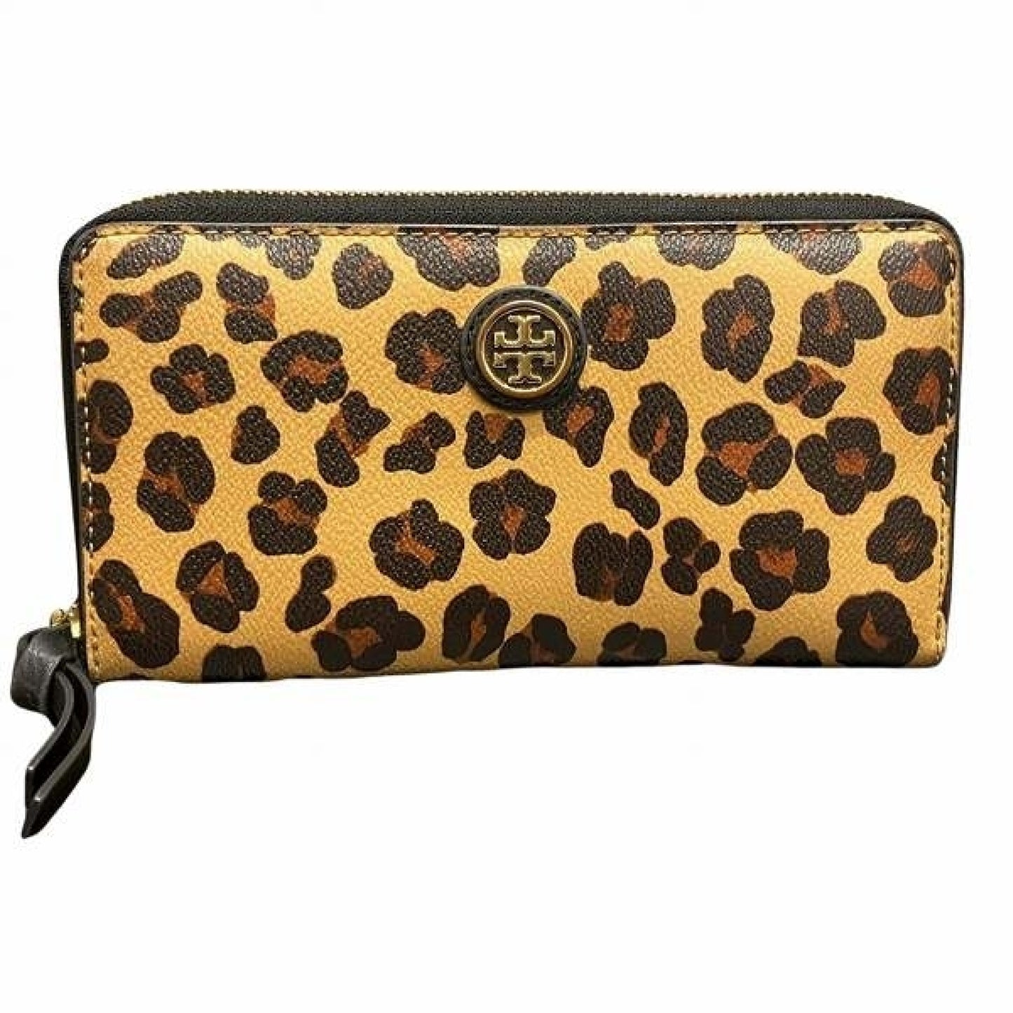 Tory Burch Leopard Print PVC Zip-Around Long Wallet