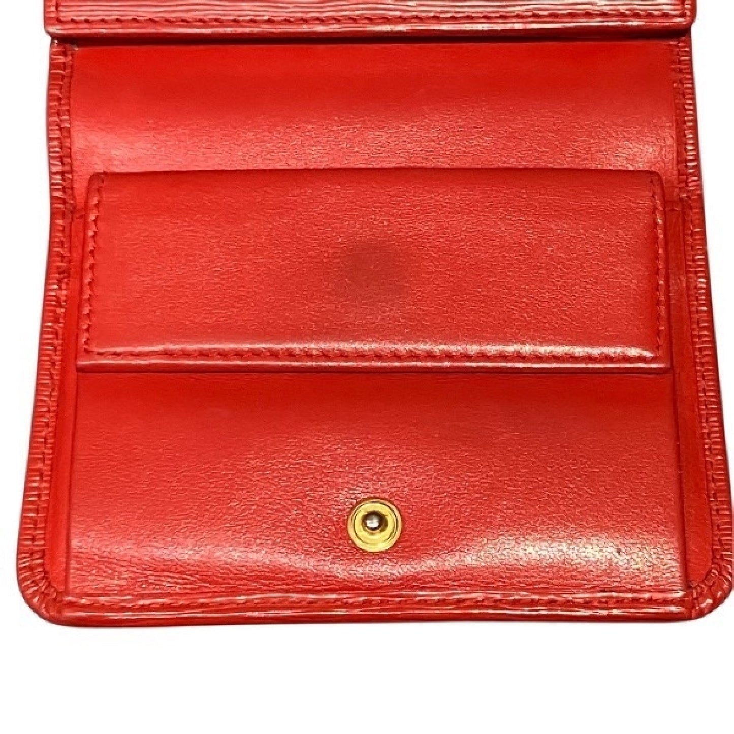 PRADA 1MH176 Leather Red Tri-fold Wallet