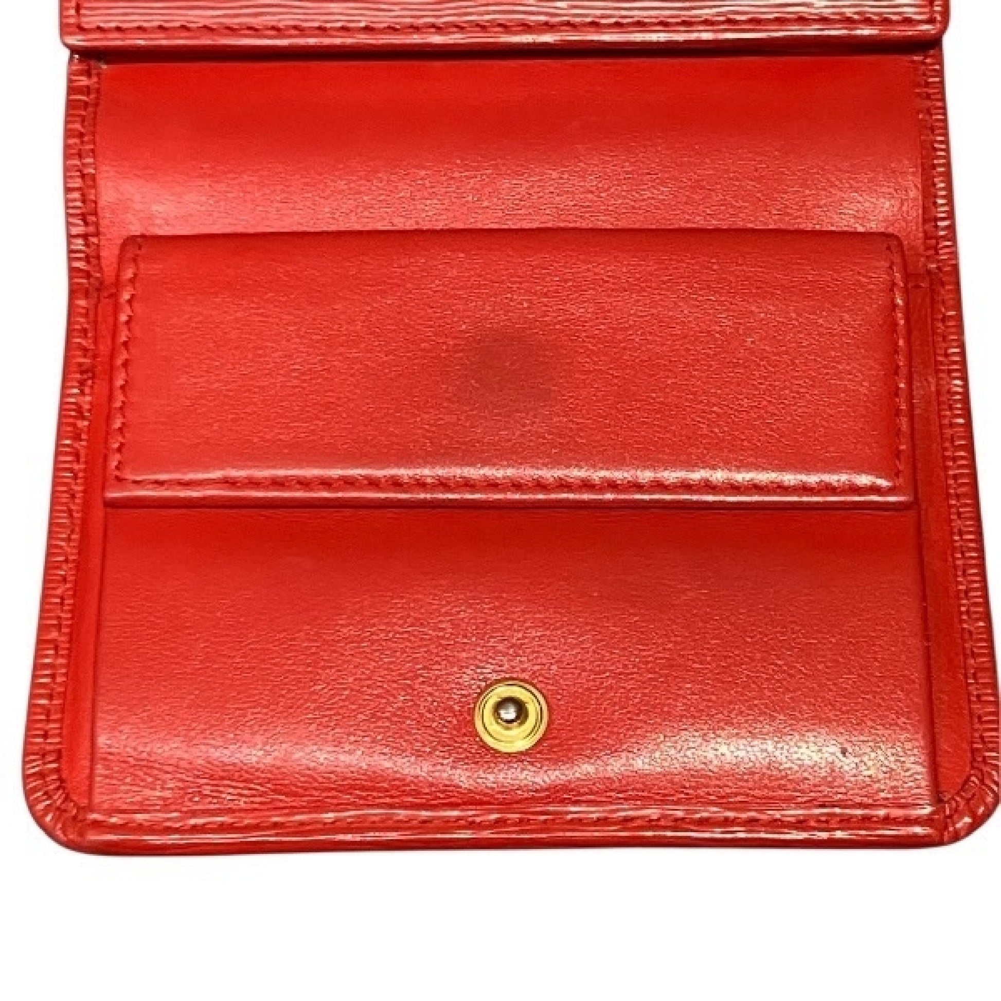 PRADA 1MH176 Leather Red Tri-fold Wallet