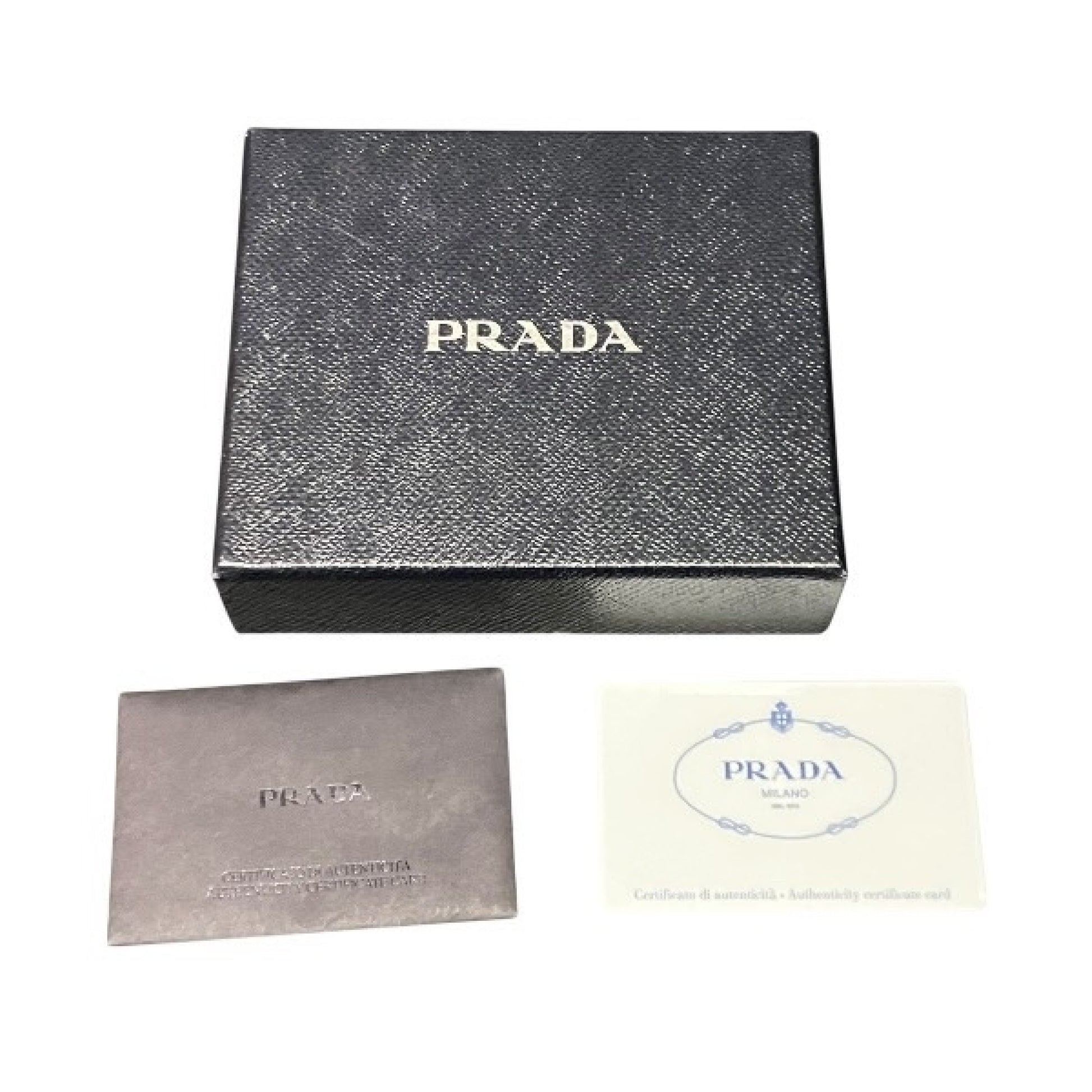 PRADA 1MH176 Leather Red Tri-fold Wallet
