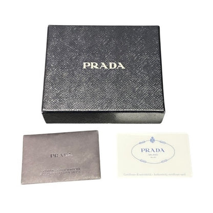 PRADA 1MH176 Leather Red Tri-fold Wallet