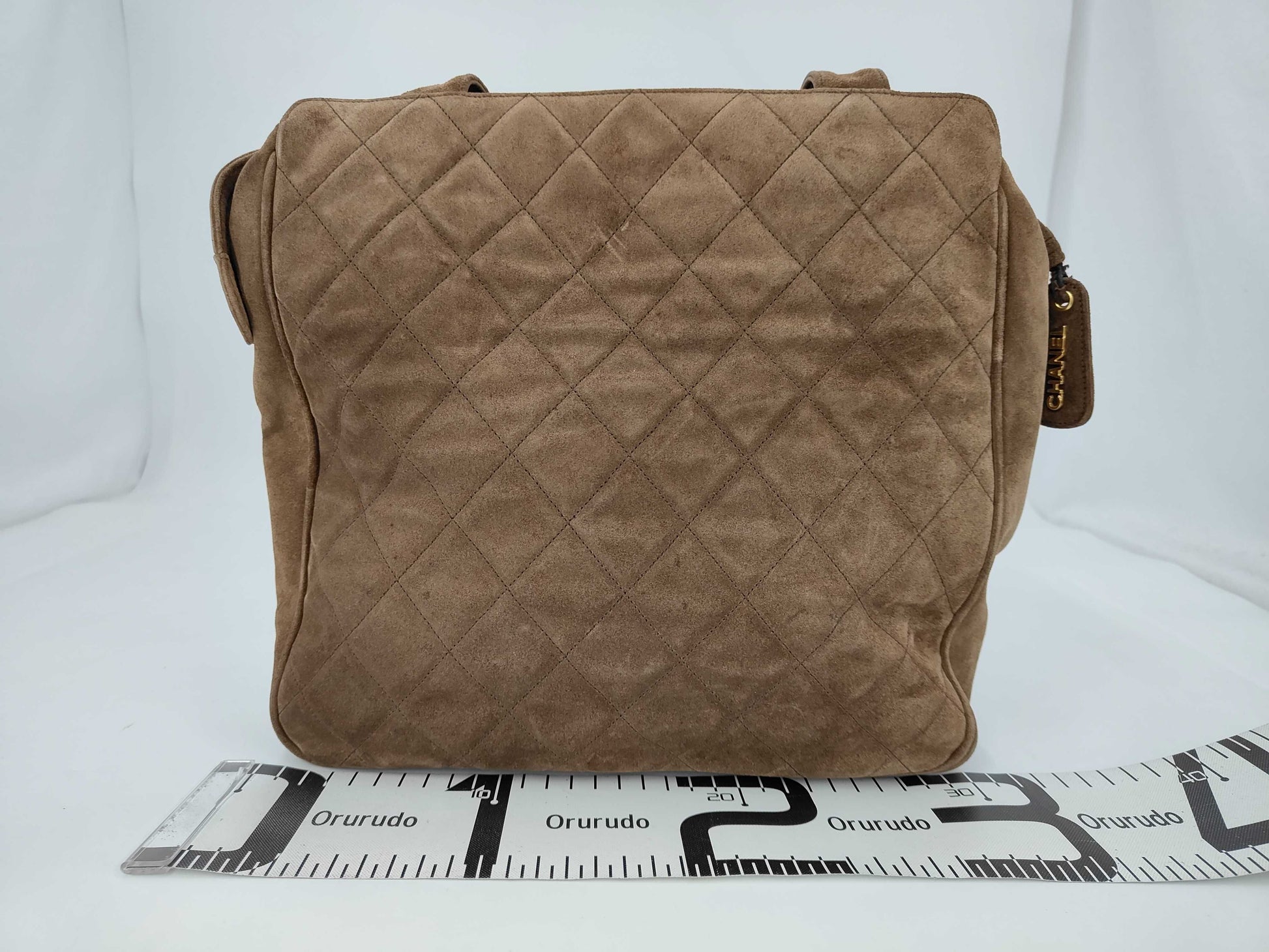 CHANEL Matelasse 3649362 Suede Tote Bag with Coco Mark and GD Hardware, Brown