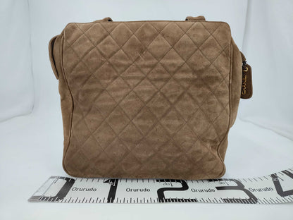 CHANEL Matelasse 3649362 Suede Tote Bag with Coco Mark and GD Hardware, Brown