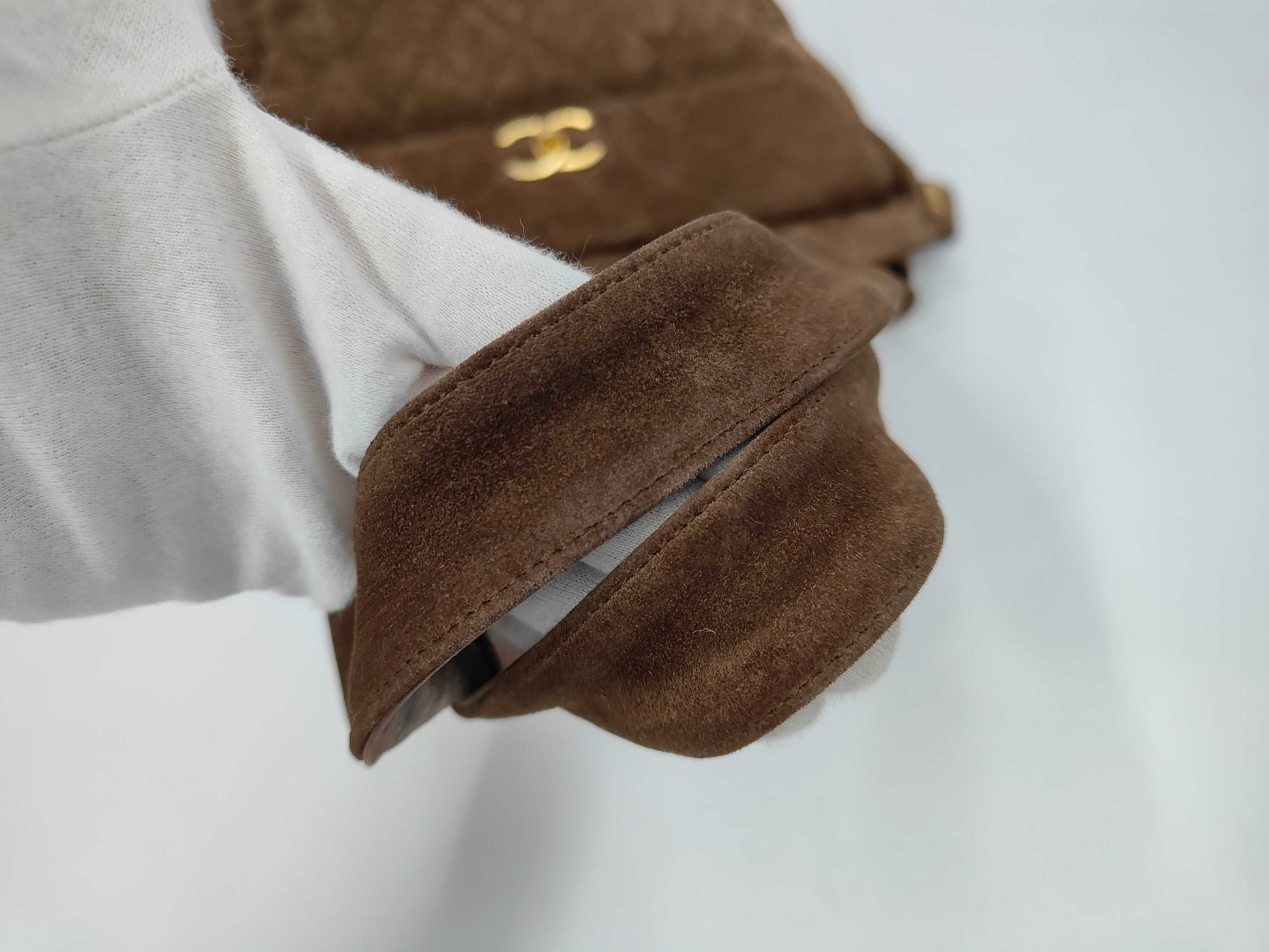 CHANEL Matelasse 3649362 Suede Tote Bag with Coco Mark and GD Hardware, Brown