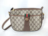 GUCCI GG Supreme Shoulder Bag, Sherry Line, PVC/Leather, Brown, 89.02.032