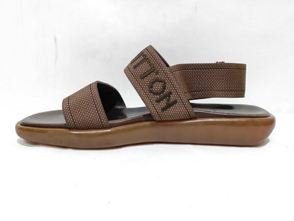 LOUIS VUITTON MA0031 Sandals, Rubber Sole, Logo Belt, Size 8, Brown