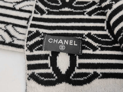 CHANEL Stole 64% Cashmere 36% Cotton Scarf