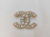 CHANEL Coco Mark Faux Pearl Rhinestone F25 V Brooch