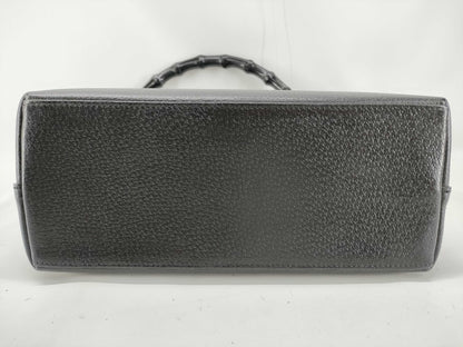 GUCCI Bamboo Handbag 001 1880 Black W25cm Handbag