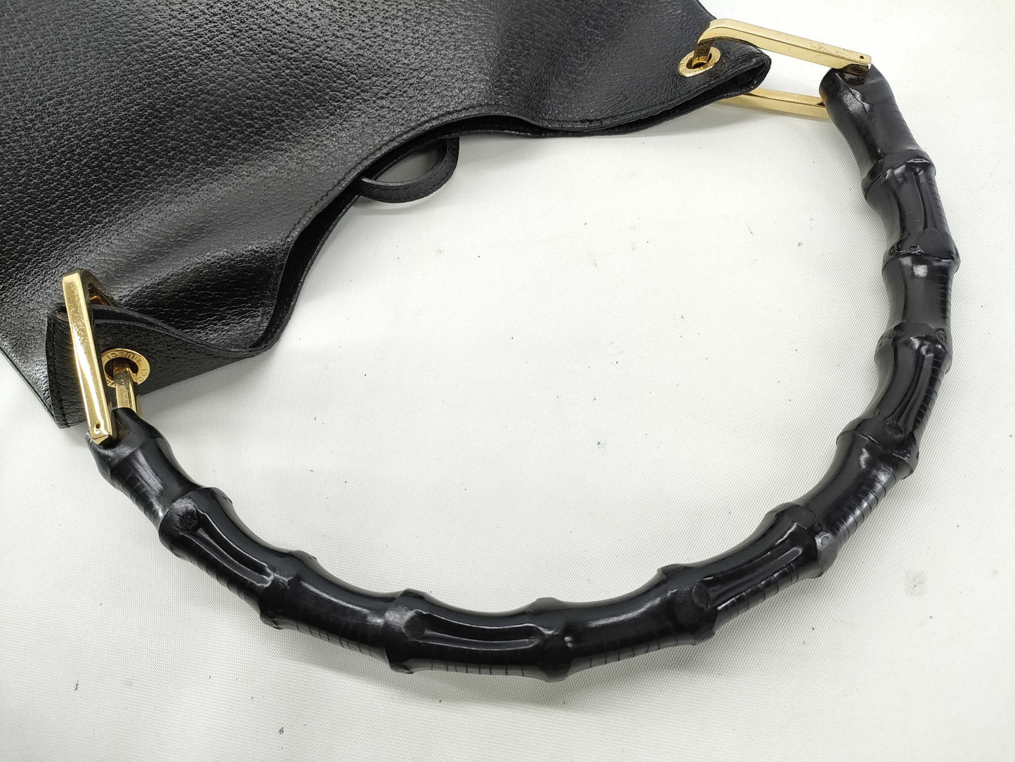 GUCCI Bamboo Handbag 001 1880 Black W25cm Handbag