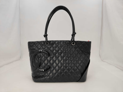 CHANEL Cambon Line Black W30cm Tote Bag
