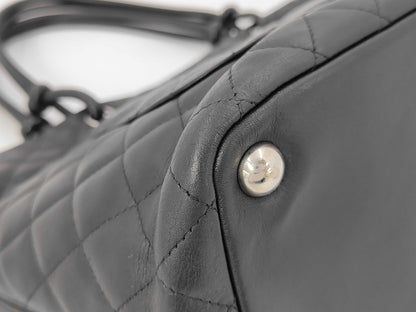 CHANEL Cambon Line Black W30cm Tote Bag
