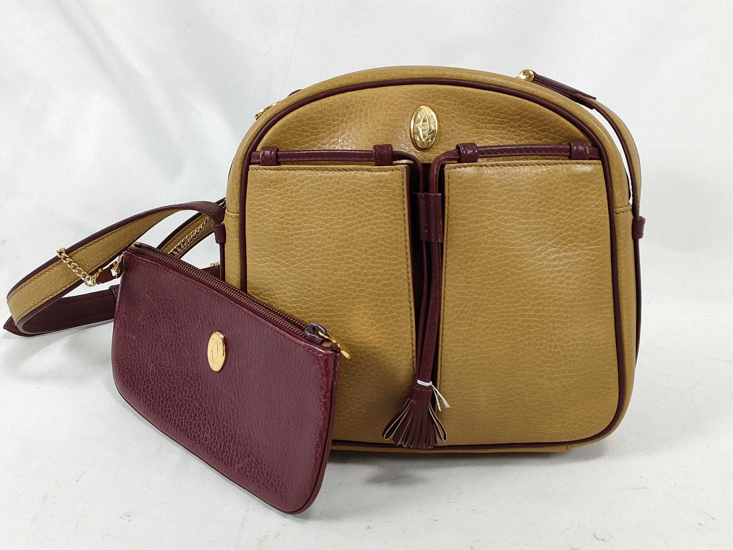 Cartier Must Cartier Leather Must Line Shoulder Bag Yellow/Red W20cm Shoulder Bag