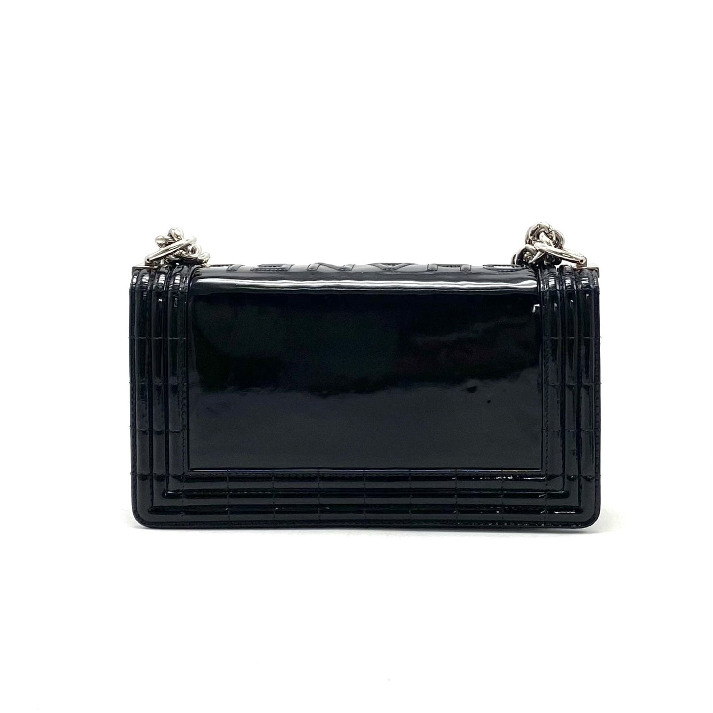 CHANEL Boy Chanel Patent Leather Chain Shoulder Bag