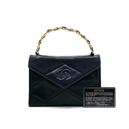 CHANEL CHANEL Matelasse Coco Mark Lambskin Top Handbag