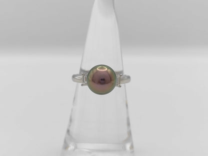 TASAKI Pearl Ring, Diameter 9.0mm, D0.26ct, Pt900, 5.0g 