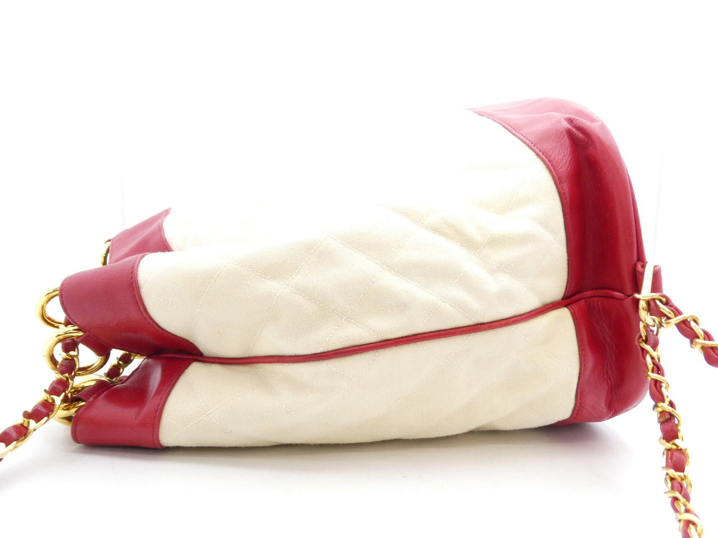 CHANEL Matelasse Canvas Leather Drawstring Chain Backpack