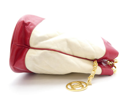 CHANEL Matelasse Canvas Leather Drawstring Chain Backpack