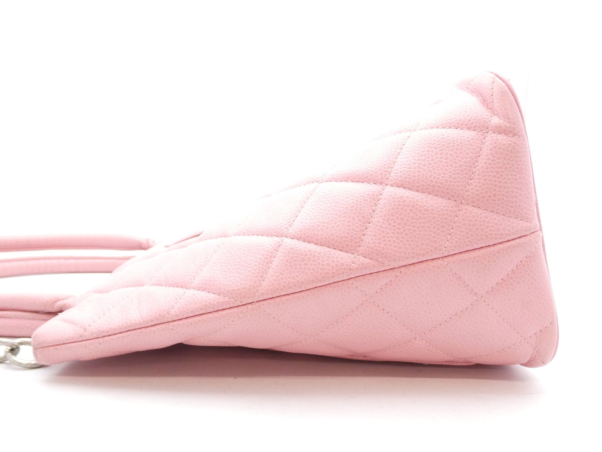 CHANEL Caviar Skin Reproduction Tote Bag with Coco Mark