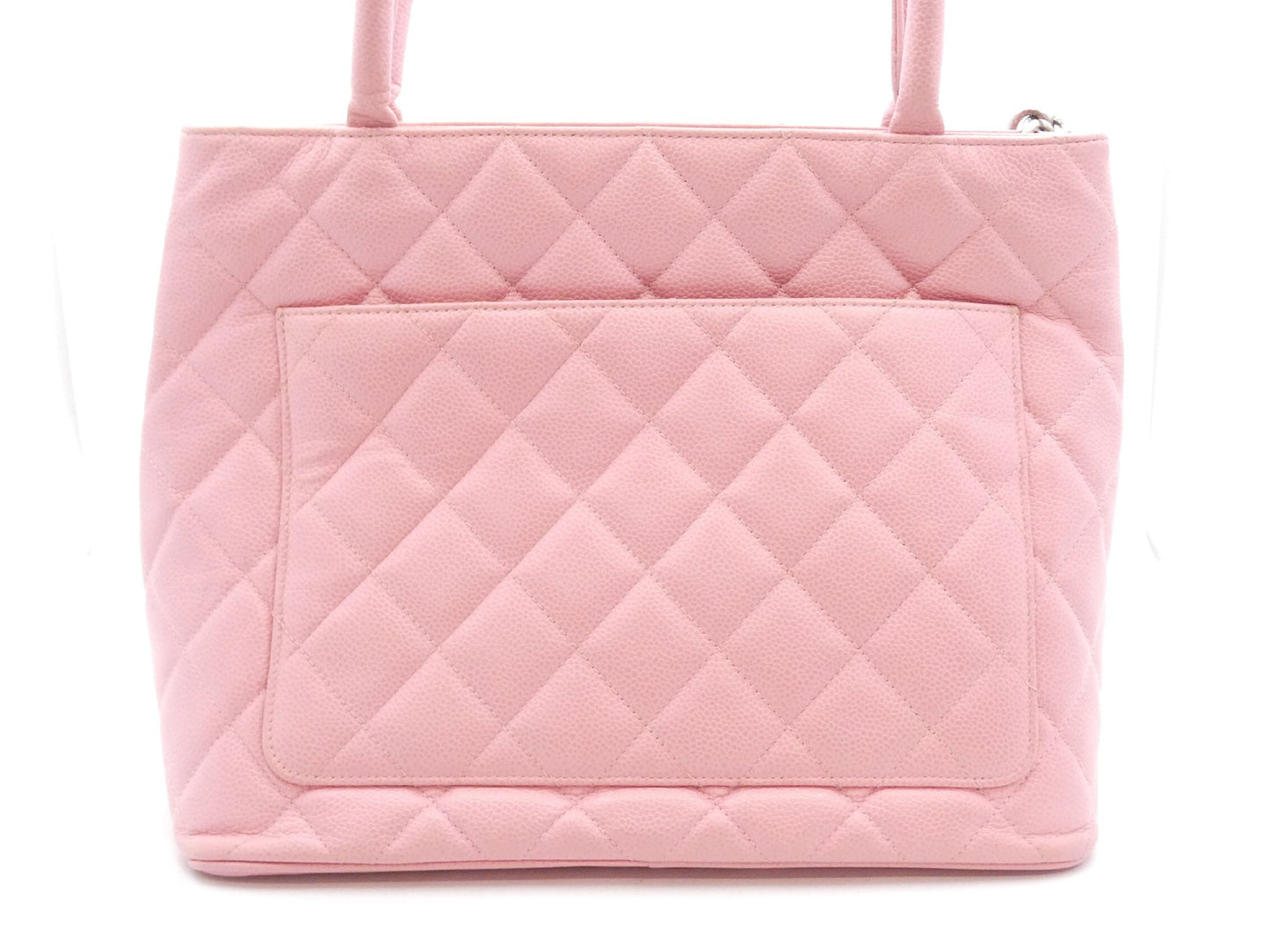 CHANEL Caviar Skin Reproduction Tote Bag with Coco Mark