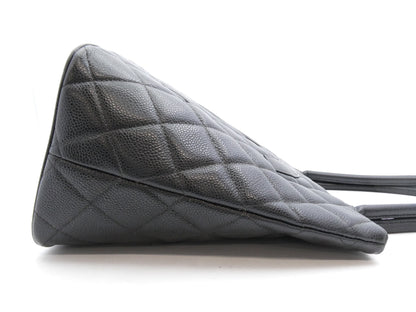 CHANEL Caviar Skin Reproduction Tote Bag with Coco Mark