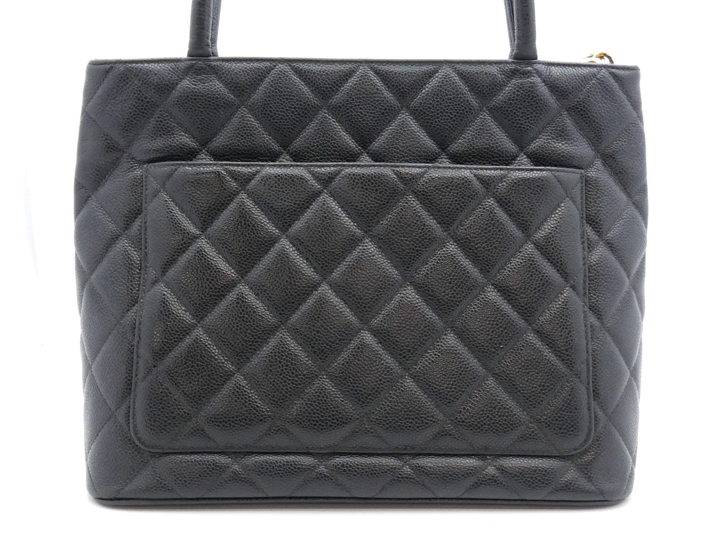 CHANEL Caviar Skin Reproduction Tote Bag with Coco Mark