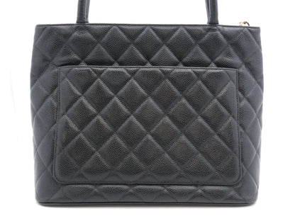 CHANEL Caviar Skin Reproduction Tote Bag with Coco Mark