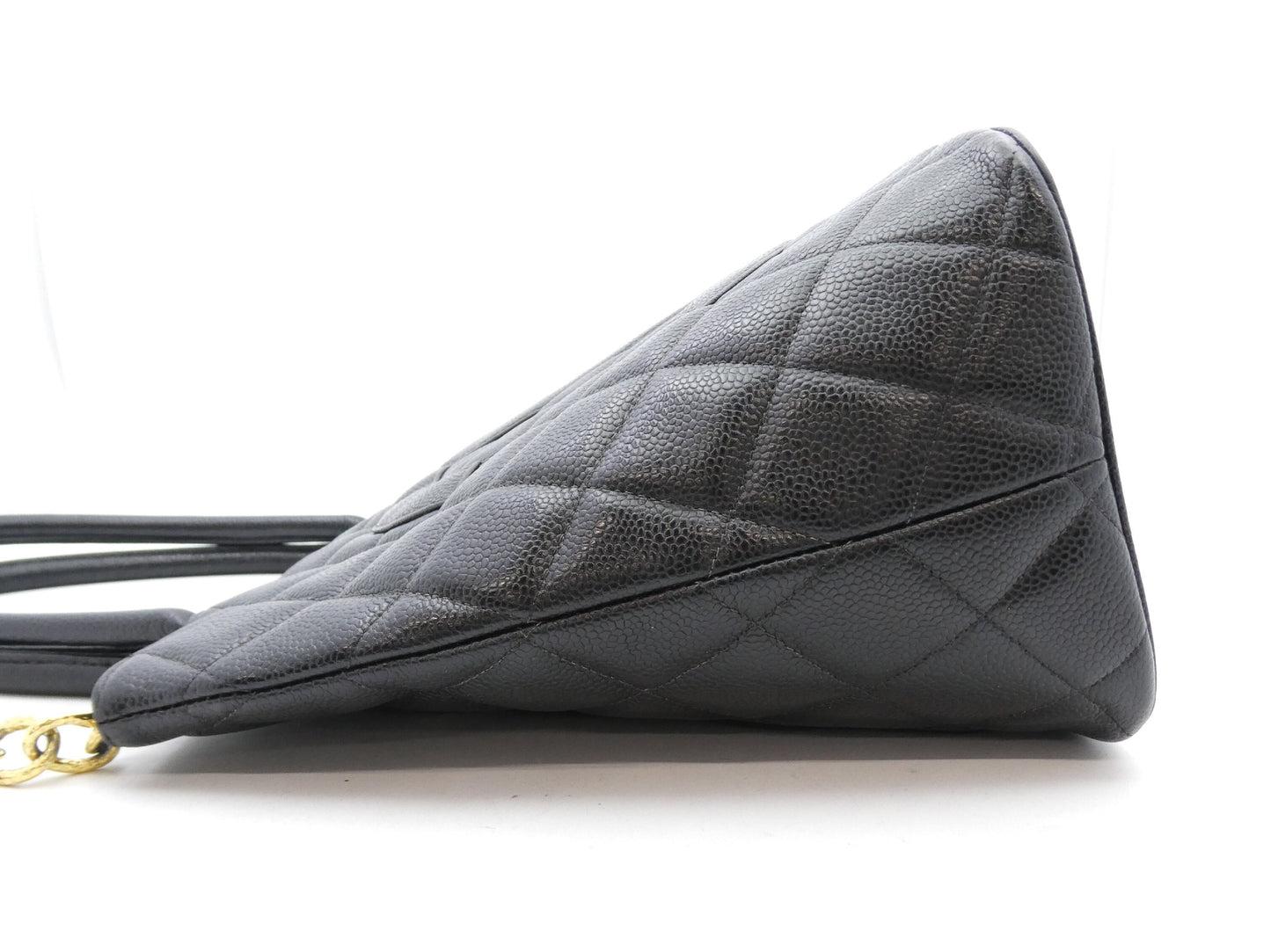 CHANEL Caviar Skin Reproduction Tote Bag with Coco Mark