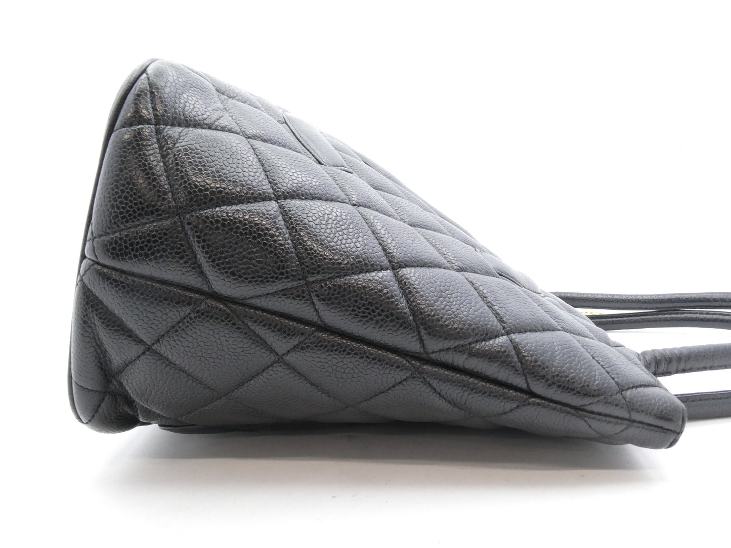 CHANEL Caviar Skin Reproduction Tote Bag with Coco Mark