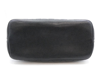 CHANEL Caviar Skin Reproduction Tote Bag with Coco Mark