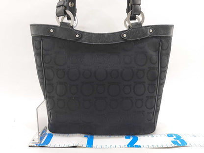 Salvatore Ferragamo Gancini canvas and leather shoulder bag tote bag