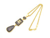 CHANEL Stone Coco Mark Gold Necklace