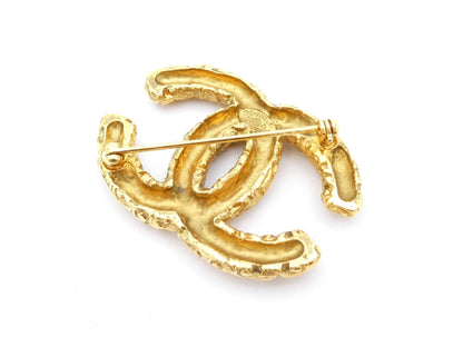 CHANEL Coco Mark Lava Gold Brooch