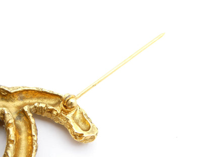 CHANEL Coco Mark Lava Gold Brooch