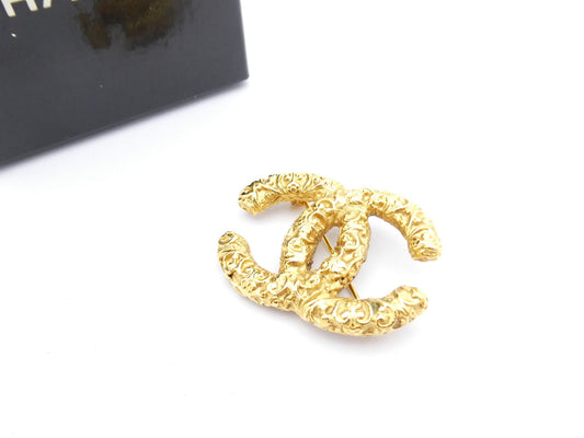 CHANEL Coco Mark Lava Gold Brooch