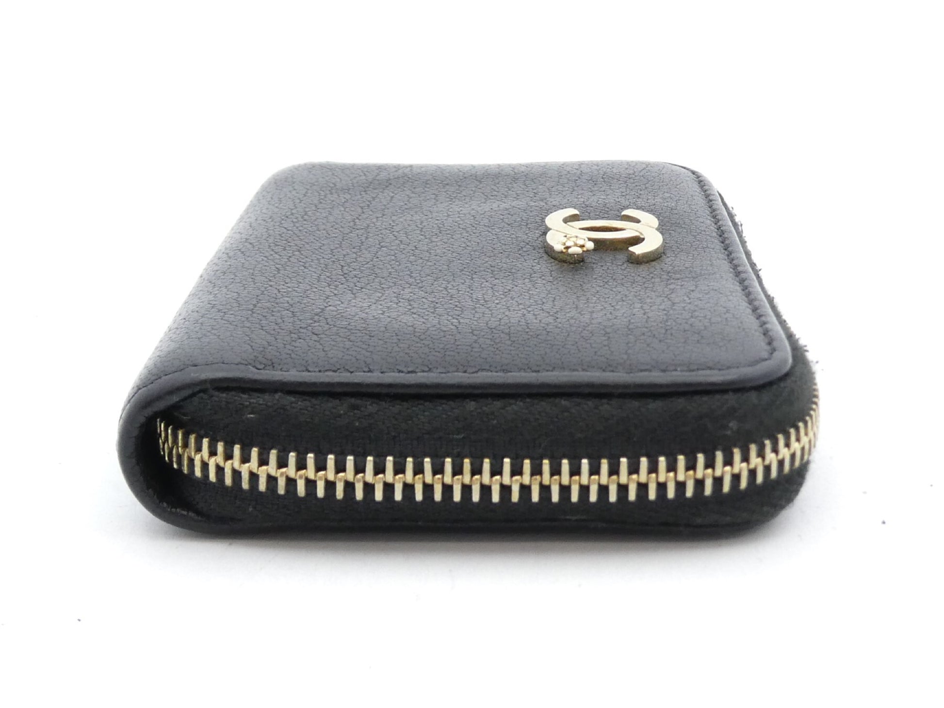 CHANEL Coco Mark Leather Coin Case