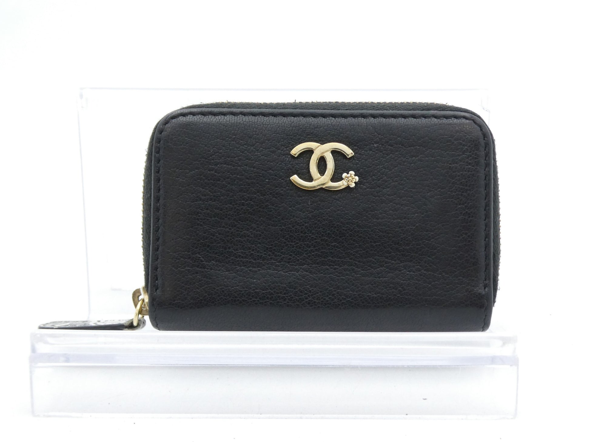 CHANEL Coco Mark Leather Coin Case